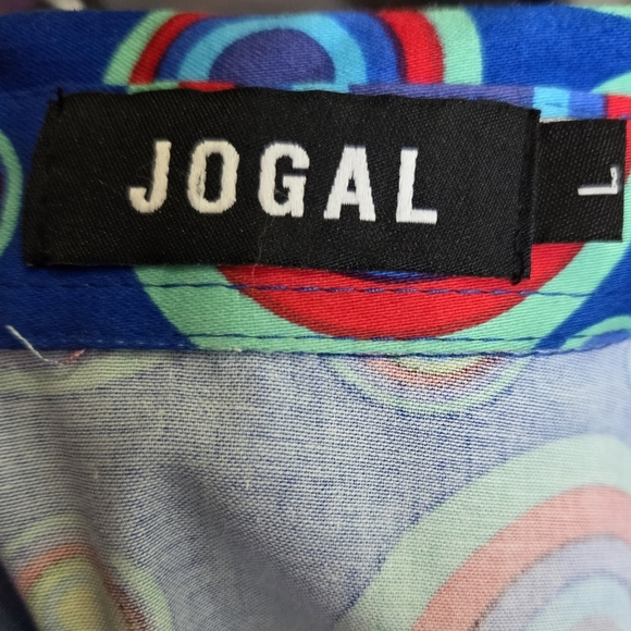 Jogal Colorful Circle Pattern Button Down Shirt Size L - Picture 7 of 7